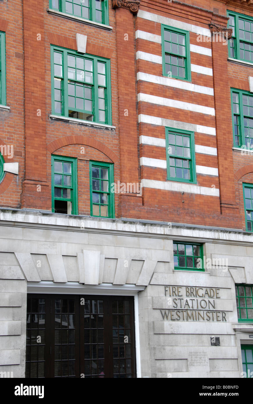 Westminster Caserma dei Vigili del Fuoco in Horseferry Road Londra Foto Stock