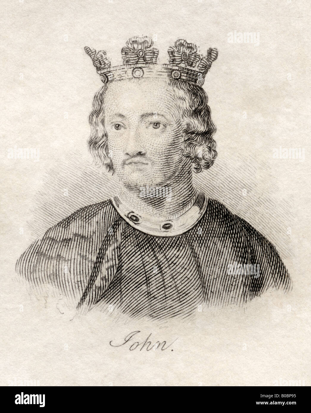 Giovanni d'Inghilterra, 1166 - 1216. Inglese king. Dal libro Crabbs Historical Dictionary, pubblicato nel 1825. Foto Stock