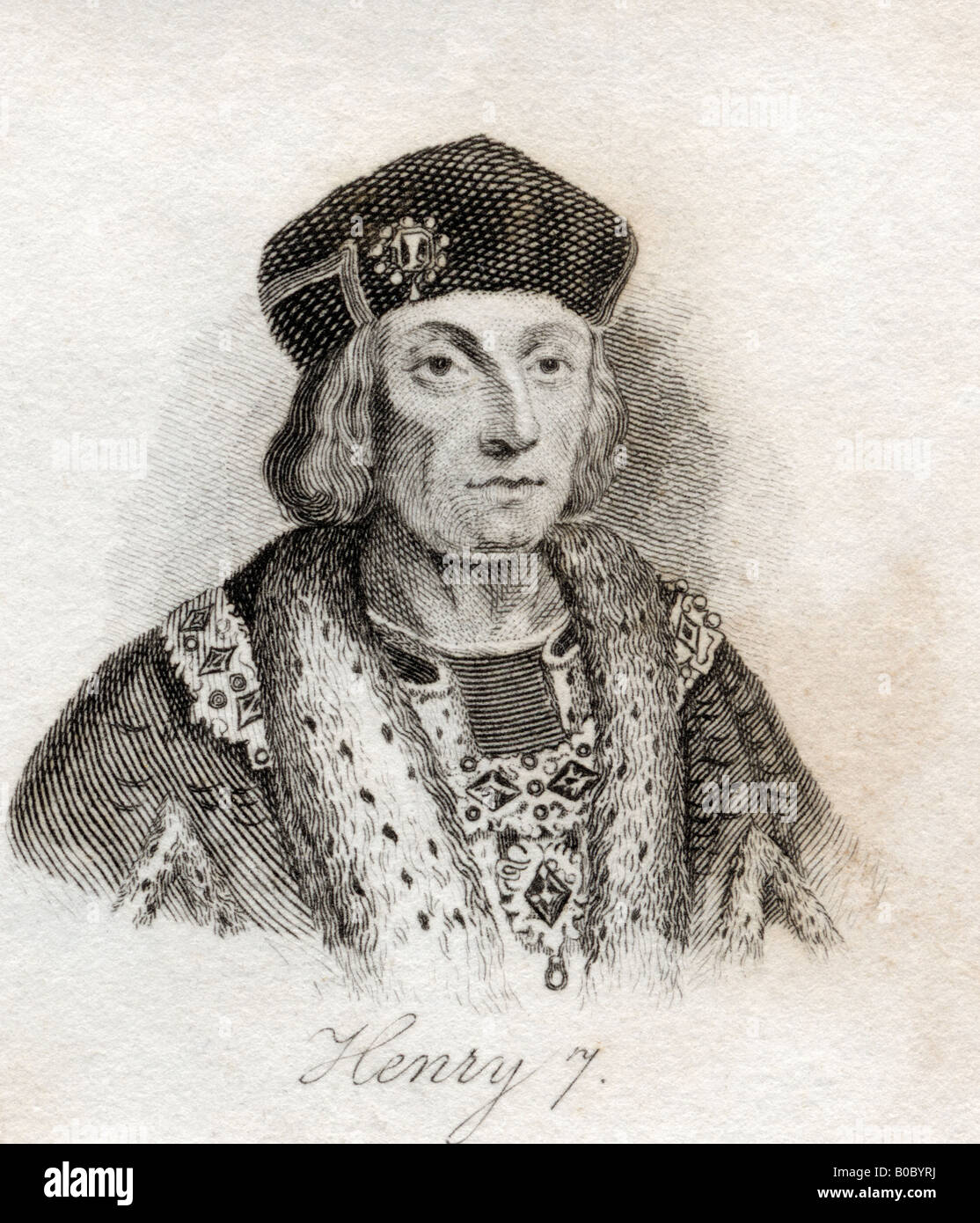 Enrico VII, 1485 - 1509. Re d'Inghilterra. Dal libro Crabbs Historical Dictionary, pubblicato nel 1825. Foto Stock