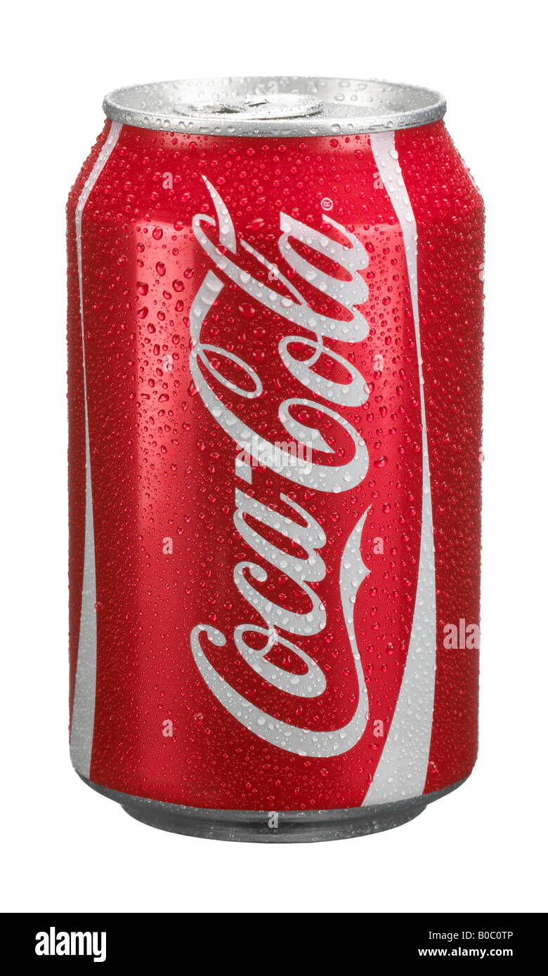 COCA COLA può coperto di goccioline di acqua Foto Stock