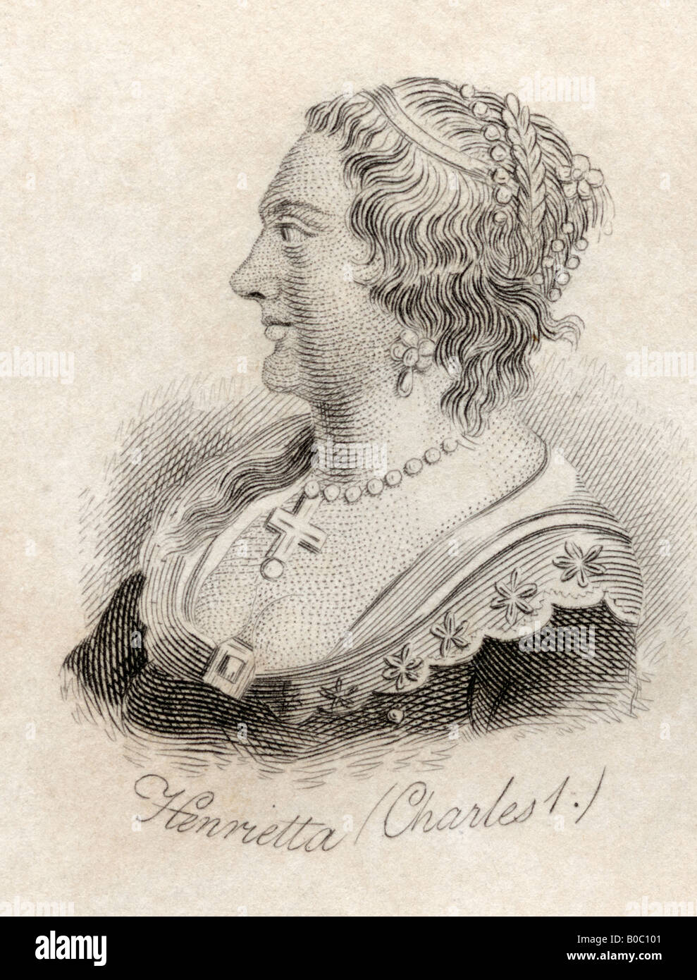 Henrietta Maria di Francia, 1609 - 1669. Principessa di Francia e Regina consorte d'Inghilterra attraverso il suo matrimonio con Carlo I. Foto Stock
