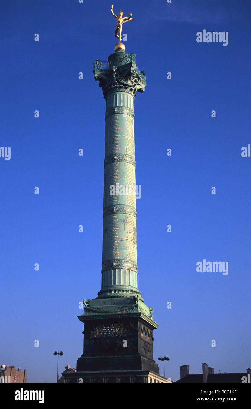 Colonne de Juillet, Place de la Bastille, Parigi, Francia Foto Stock