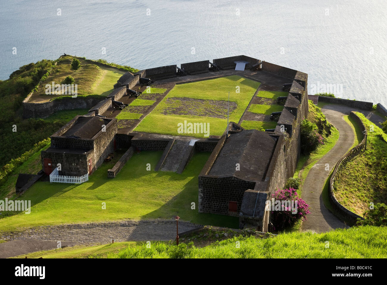 West Indies, Caraibi, Piccole Antille, Isole Sottovento, St Kitts e Nevis, Brimstone Hill Fortress sul St Kitts Foto Stock
