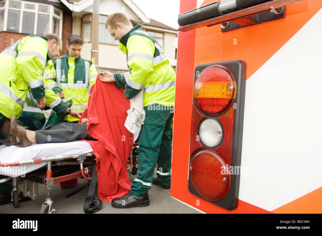Simulazione di incidente stradale Foto Stock