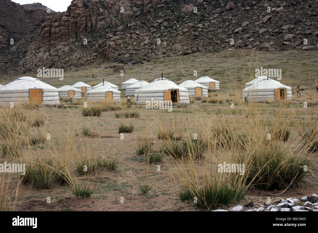 Ger camp, Mongolia Foto Stock