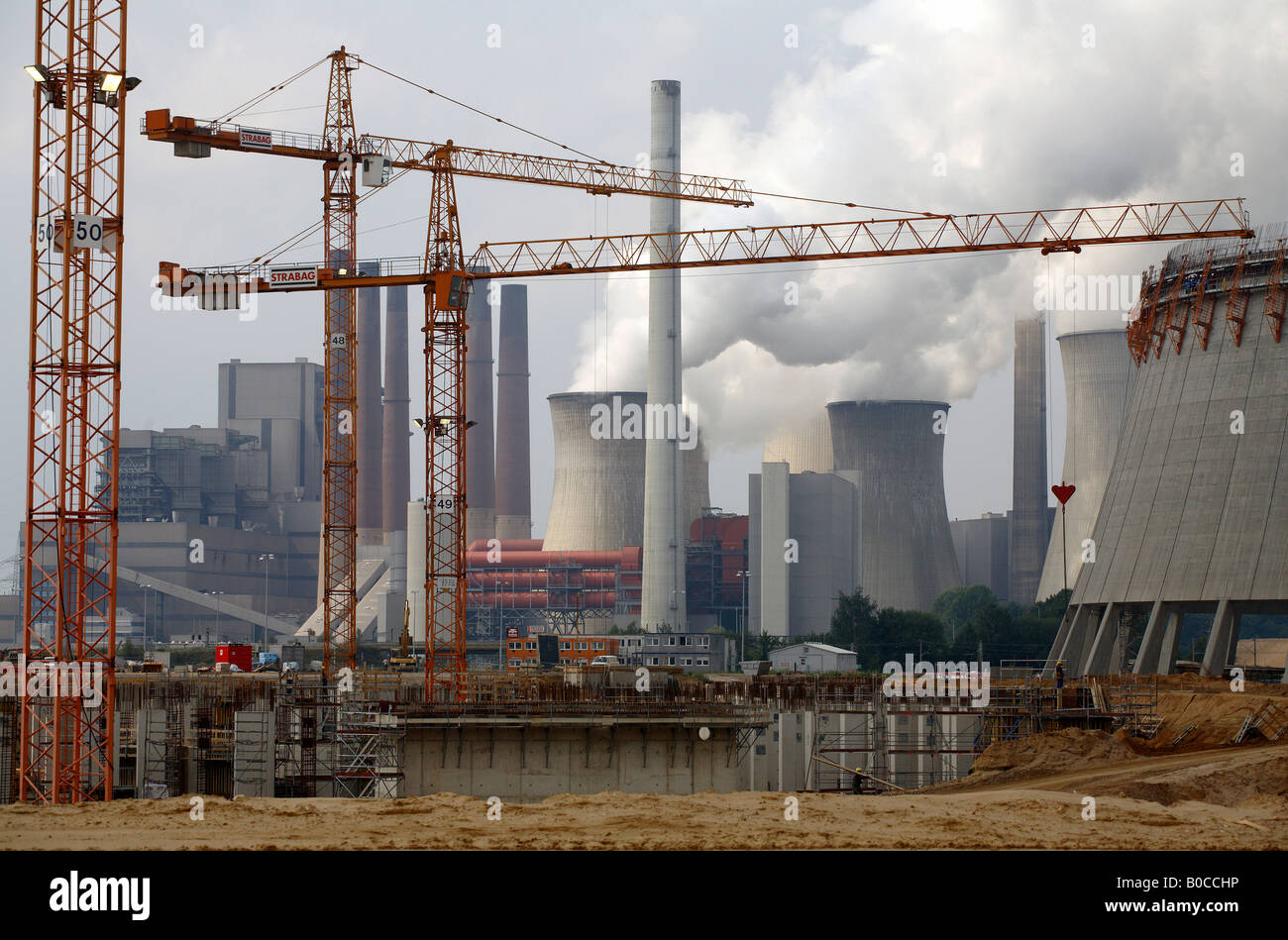 Sito in costruzione di RWE Power Plant, Grevenbroich, Germania Foto Stock