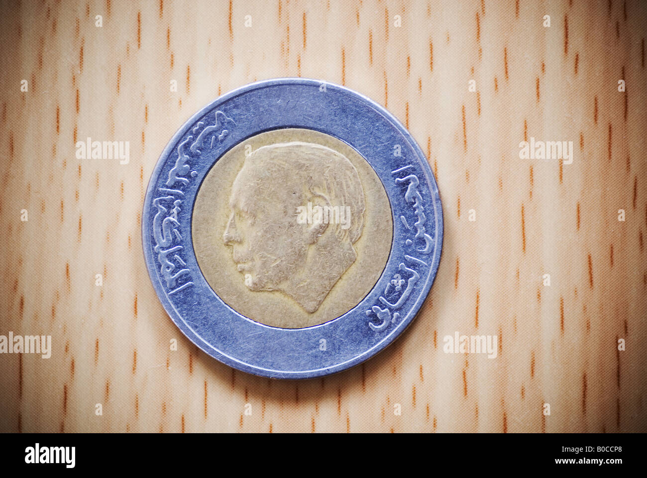 Una sola moneta marocchina Foto Stock