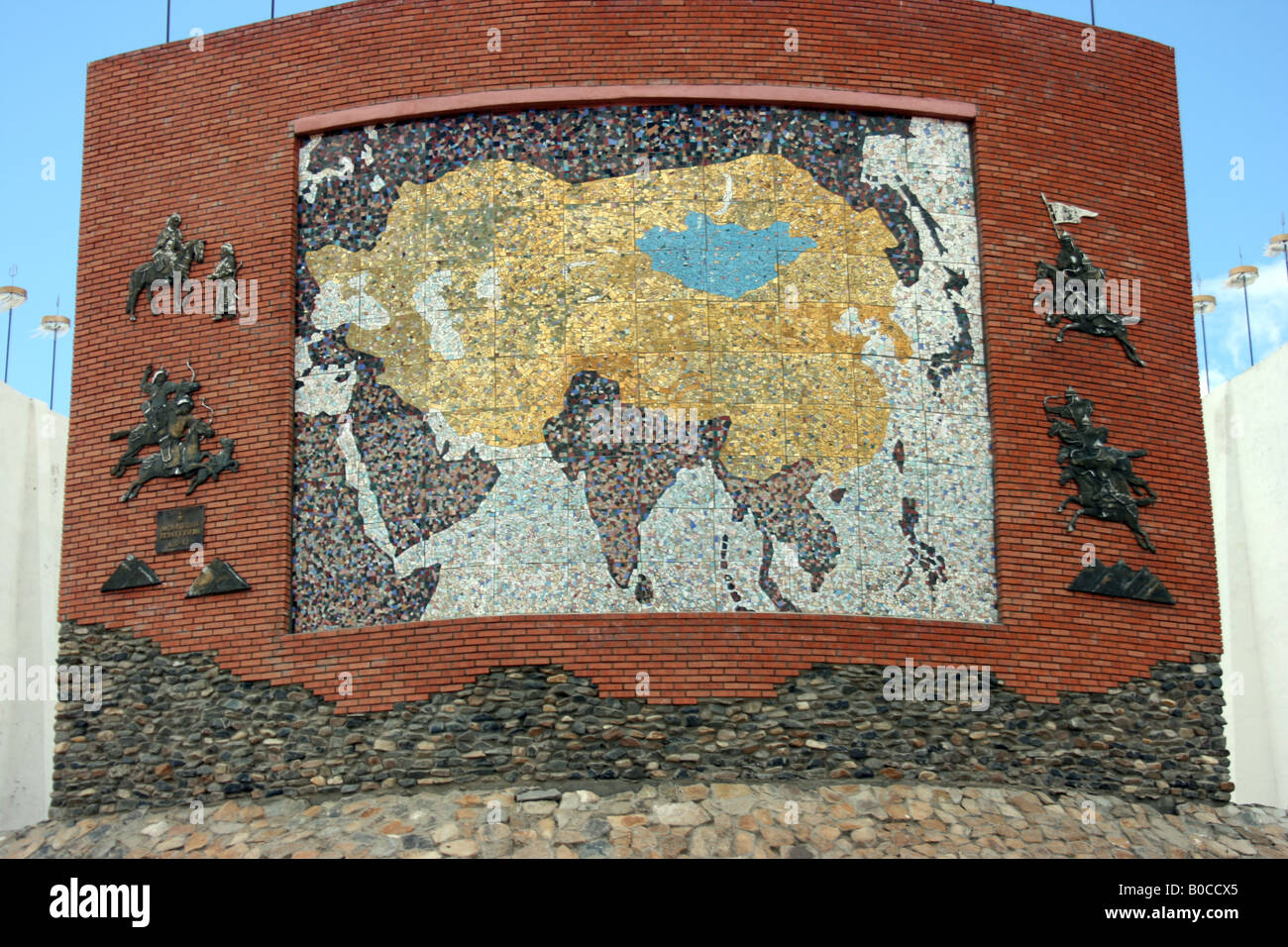 Confini dell impero mongolo, monumento vicino a Kharkhorin, Mongolia Foto Stock