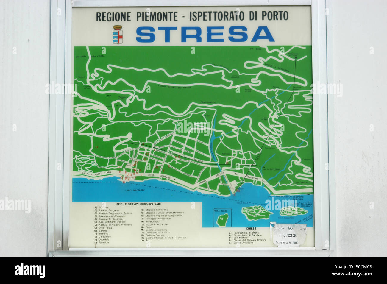 Mappa di Stresa - Lago Maggiore Italia Foto Stock