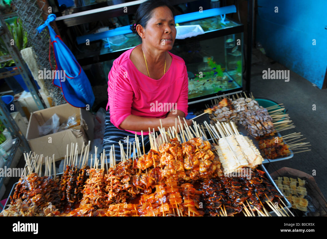 Barbecue in stile tailandese , chatachuk mercato del weekend bangkok Foto Stock