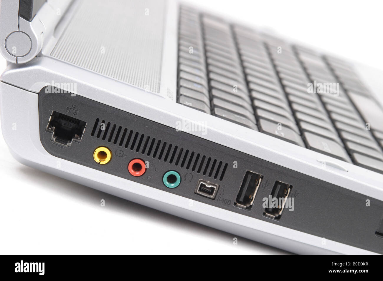 Un computer portatile isolata contro uno sfondo bianco Foto Stock
