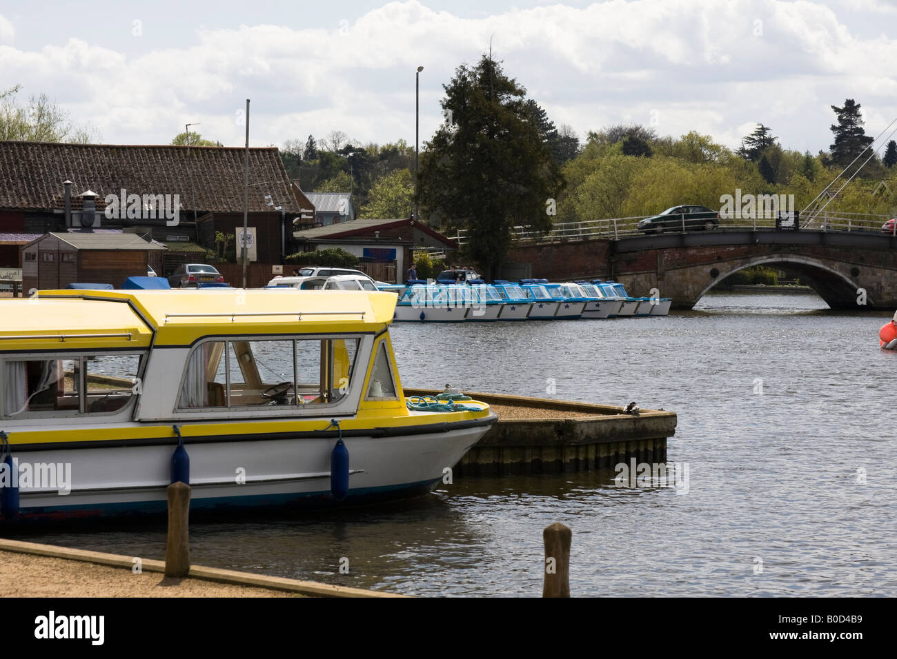 Imbarcazioni da fiume a Wroxham - Norfolk Broads Foto Stock