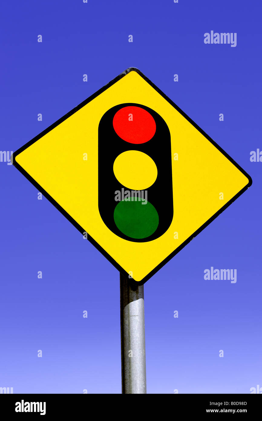 Semaforo semaforo segno, semaforo segnale, segnale di avvertimento Foto Stock