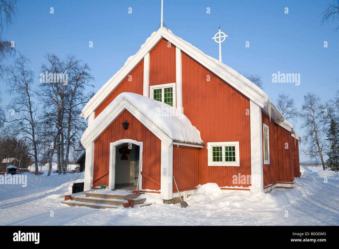 La chiesa di Jukkasjarvi / Svezia settentrionale Foto Stock
