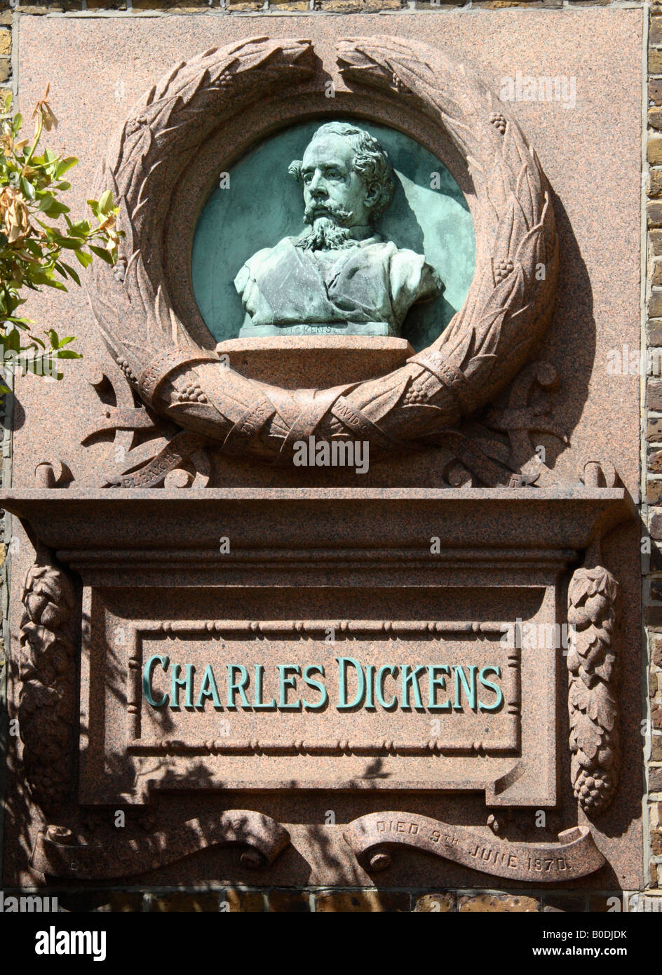 Charles Dickens Plack commemorative, Bleak House, Broadstairs. Foto Stock