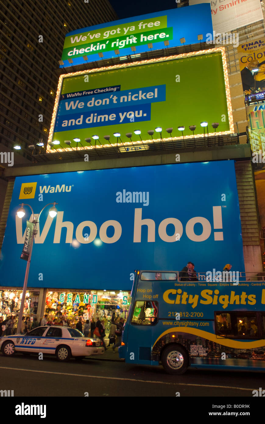 Washington Mutual Bank pubblicità in Times Square Foto Stock
