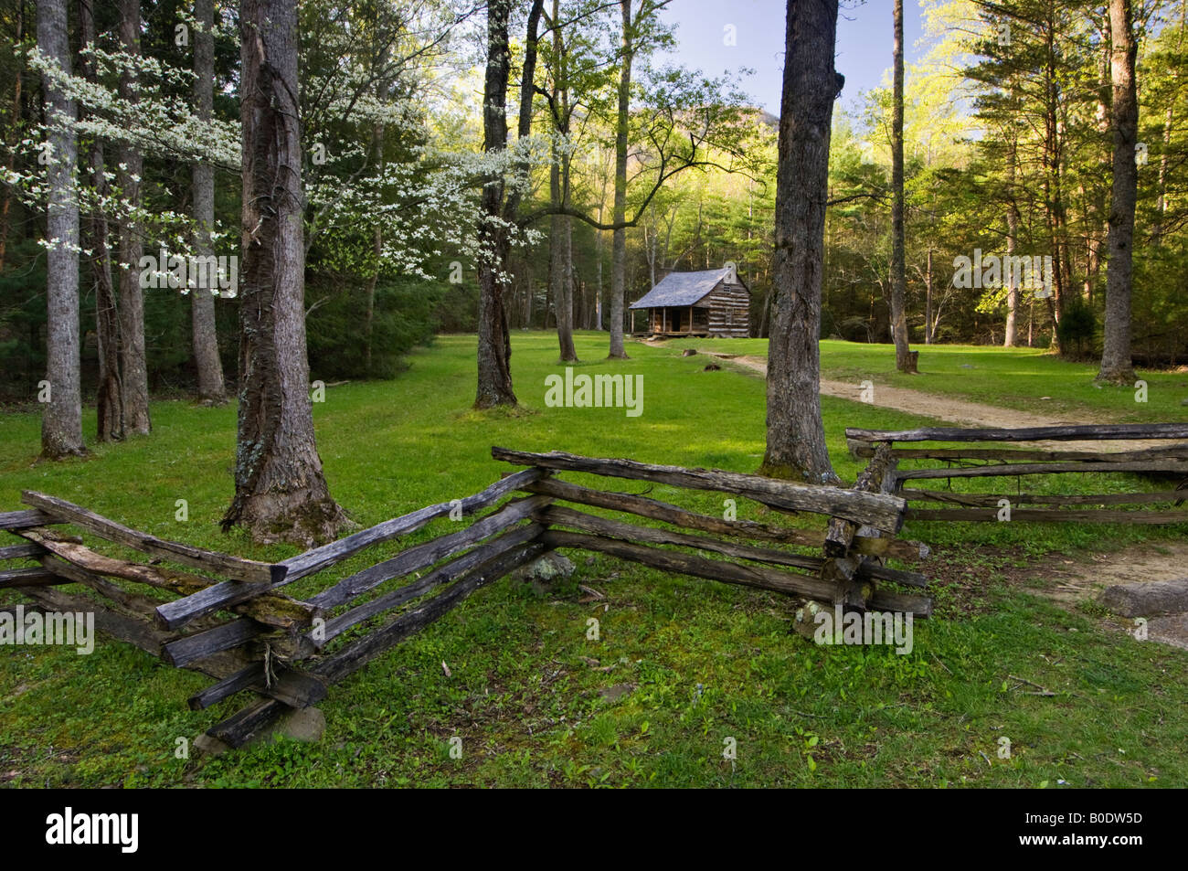 Protezioni Carter in cabina Cades Cove Great Smoky Mountains National Park Tennessee Foto Stock