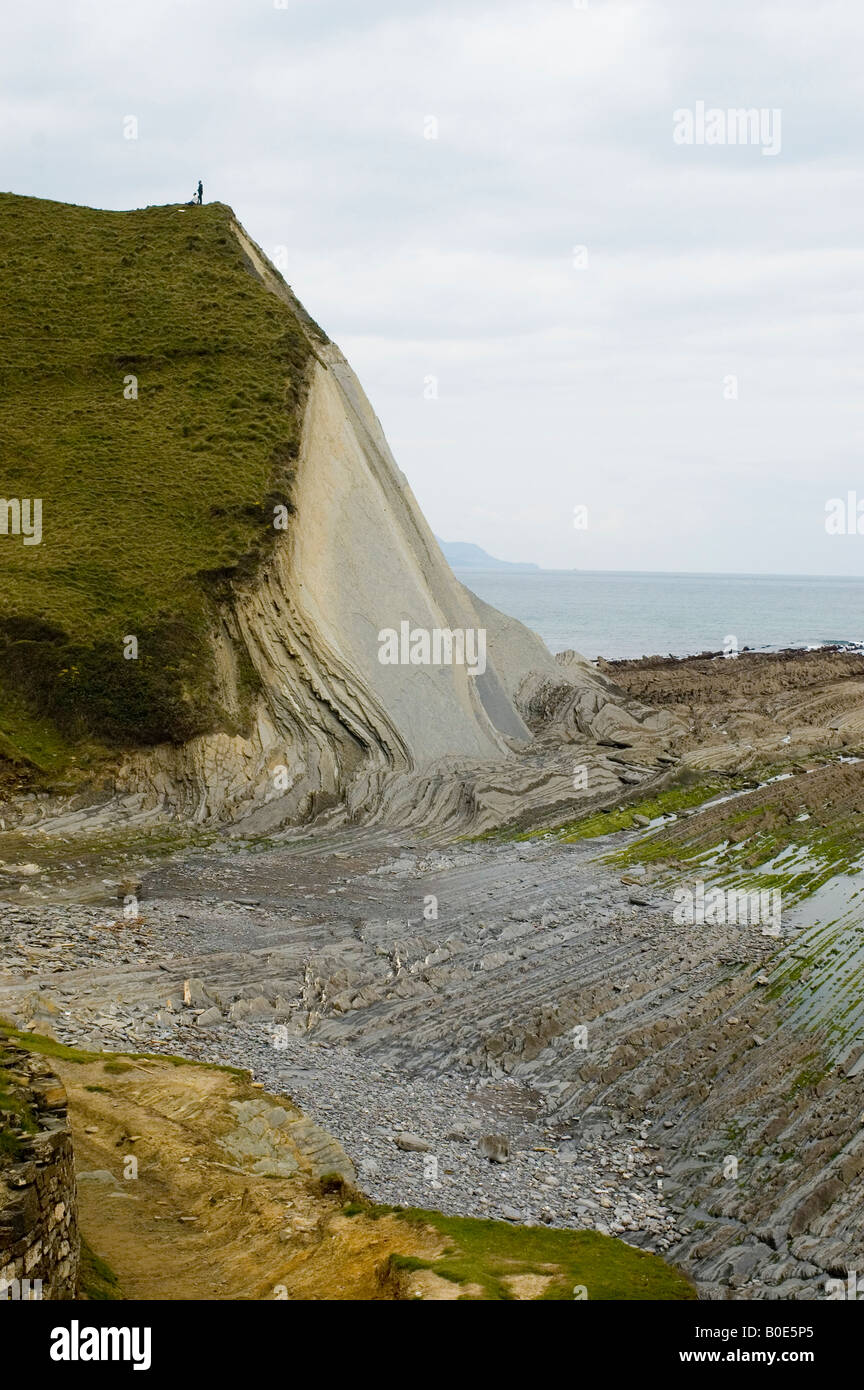 Costa tra Zumaia e Deba Paese Basco in Spagna Foto Stock