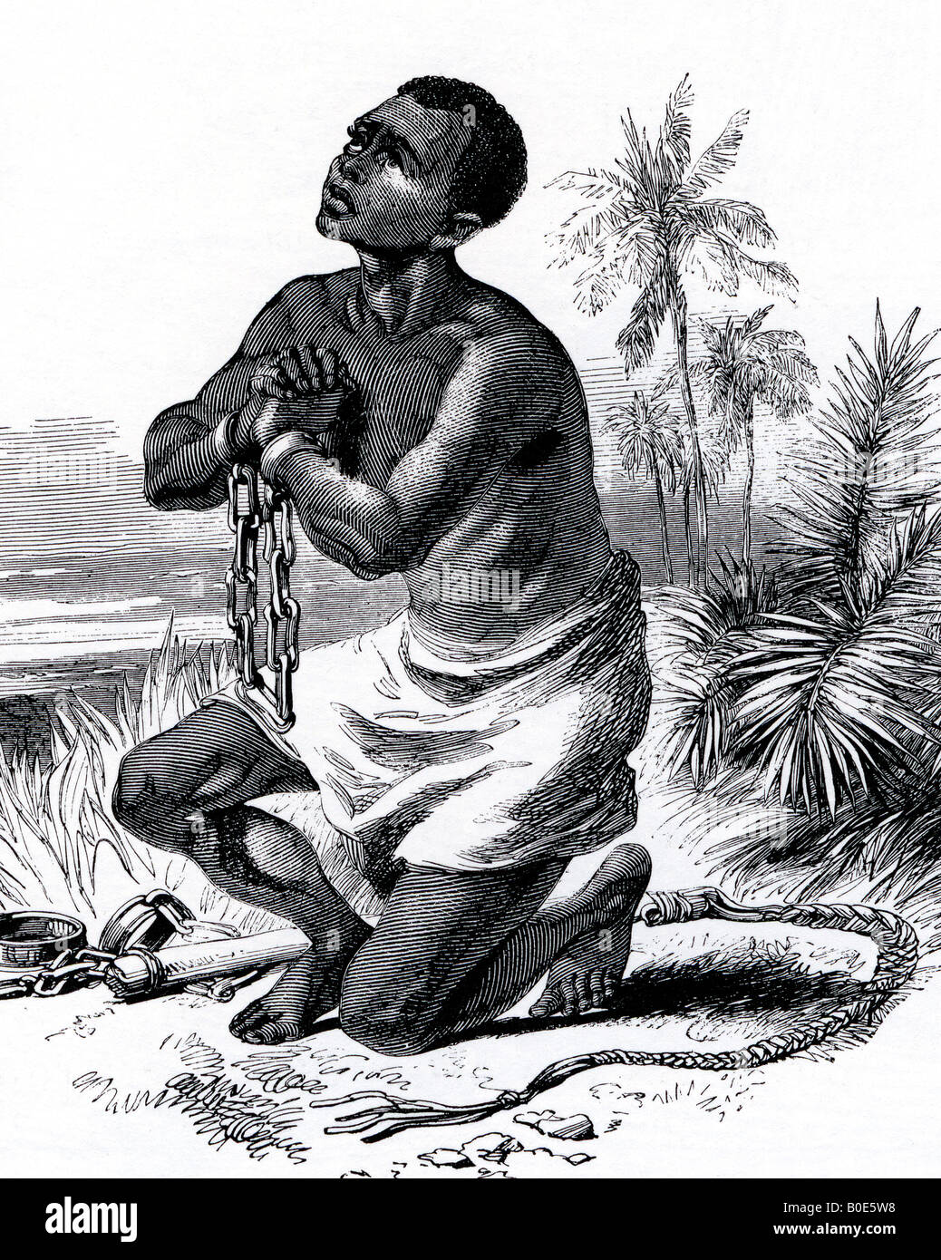 La Schiavitù questa incisione è stata utilizzata come simbolo della nazionale di Anti-Slavery Società fondata nel 1823 Foto Stock