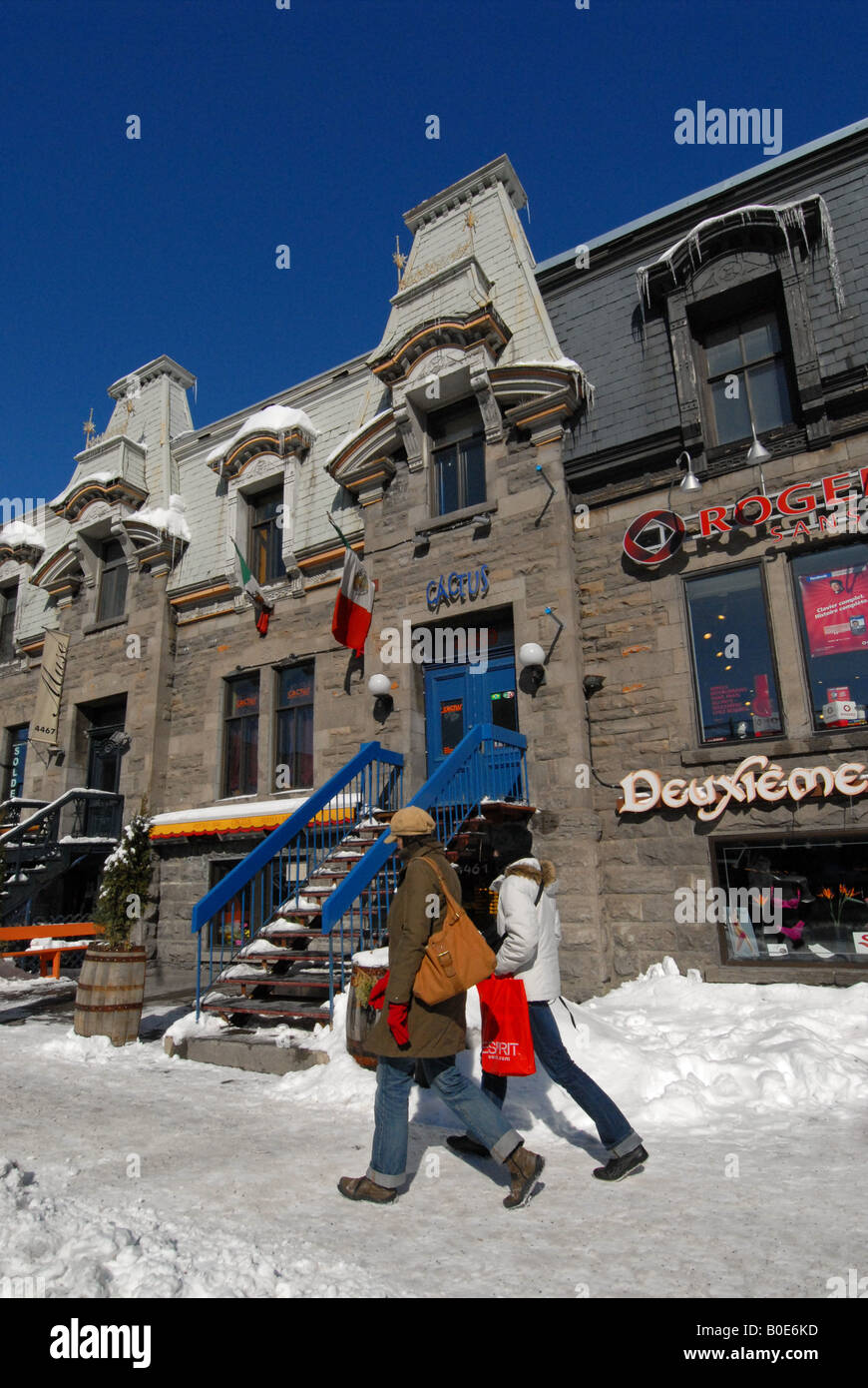 St Denis street Montreal Canada Foto Stock