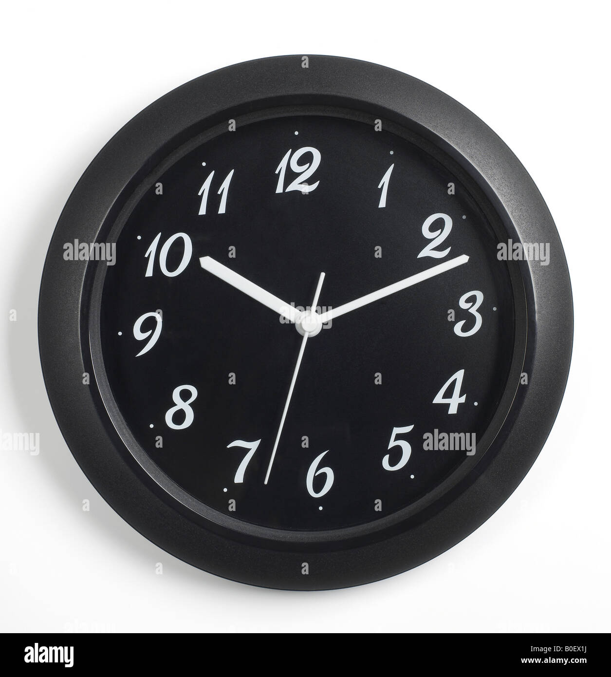 Orologio da parete nero tempo Foto Stock