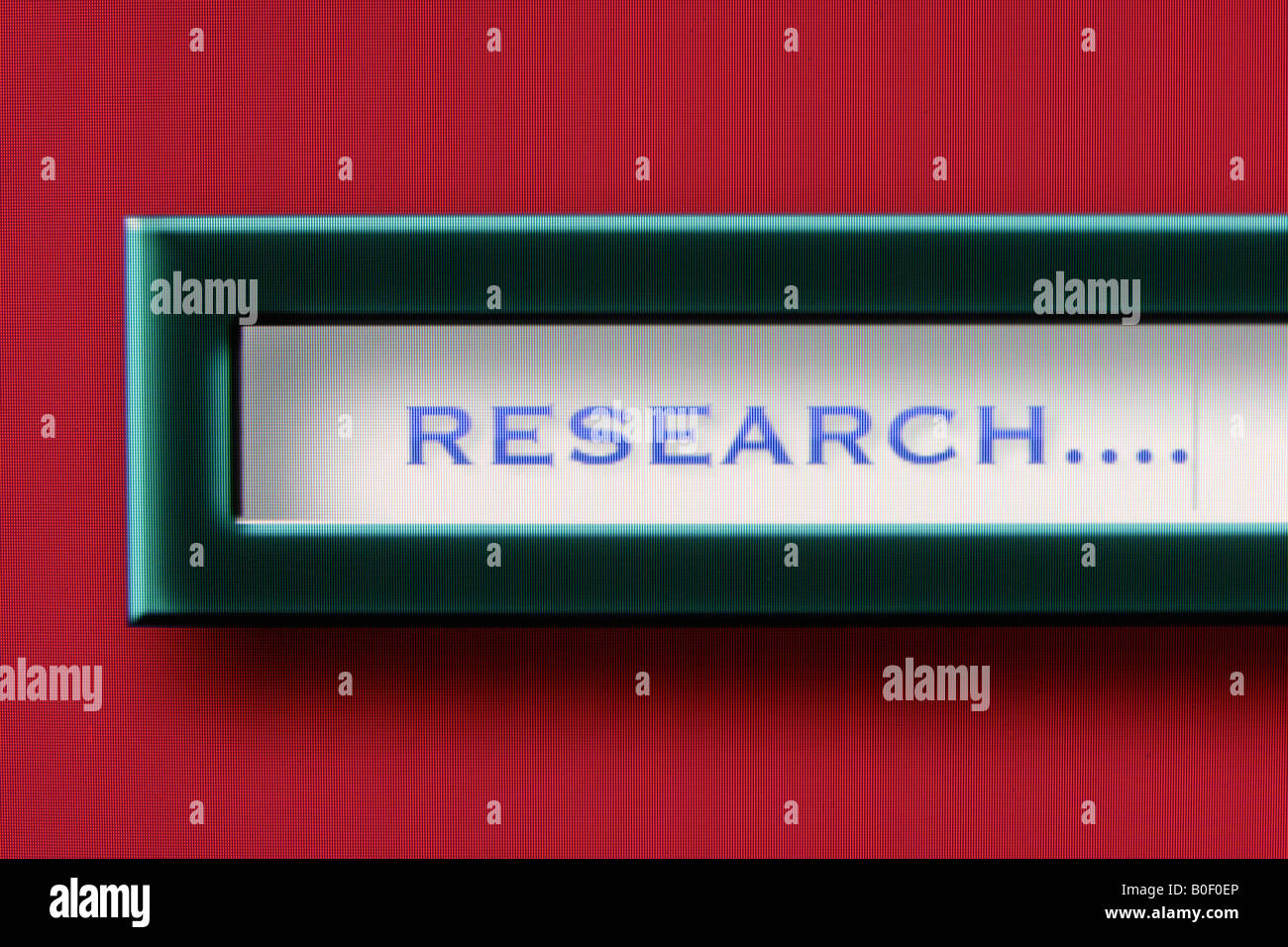 Casella di ricerca sullo schermo di un computer Foto Stock