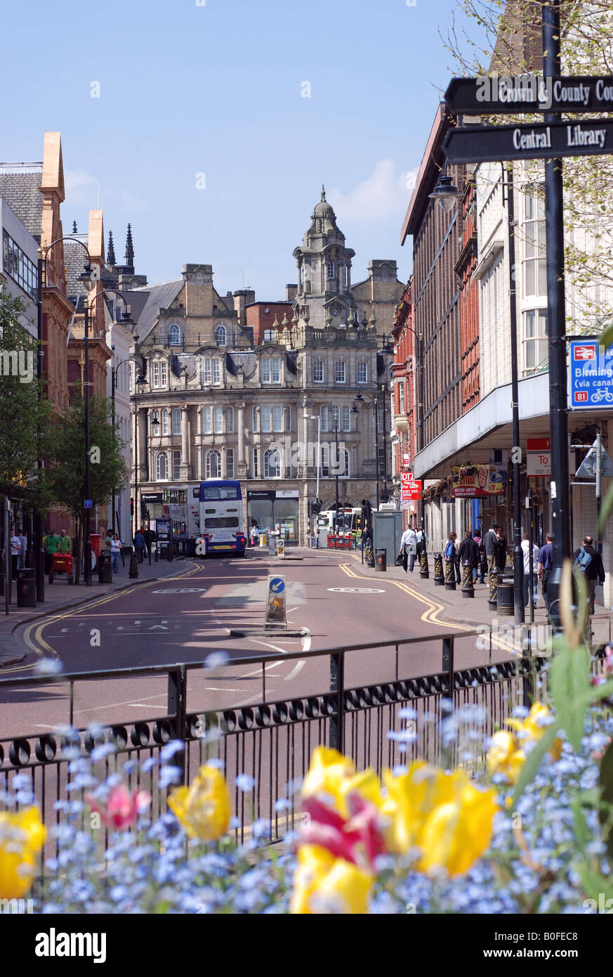 Lichfield Street, Wolverhampton City Centre, West Midlands, England, Regno Unito Foto Stock