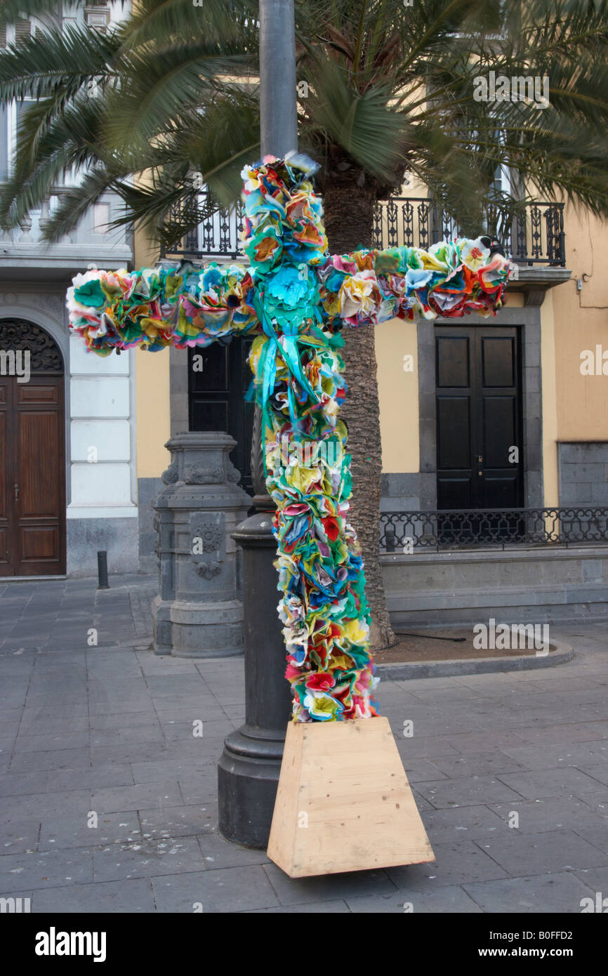 Cruces de Mayo (maggio croci) fiesta a Las Palmas di Gran Canaria. Foto Stock