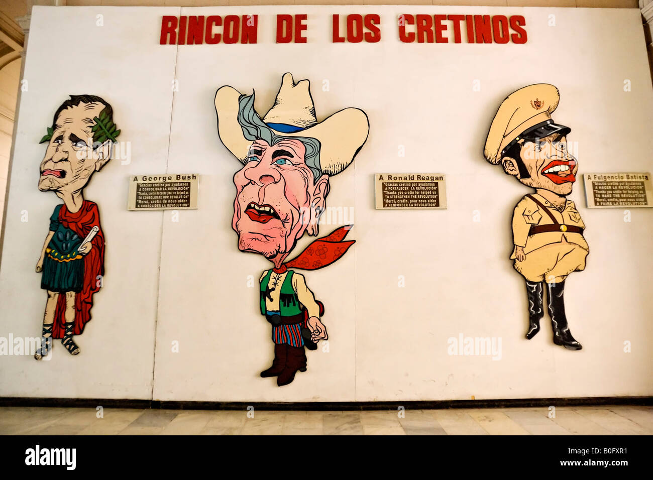 La propaganda antiamericana. Museo della Rivoluzione ( Museo de la Revolucion ). L'Avana. La Habana. Cuba. Foto Stock