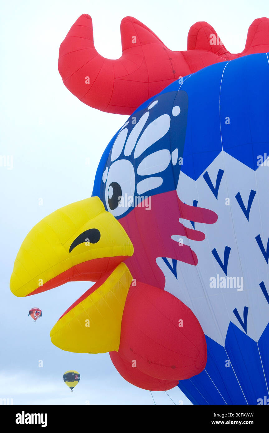 Mongolfiera e sport aerei internazionali di Ballon Festival in Chateau d'Oex Vaud svizzera Foto Stock