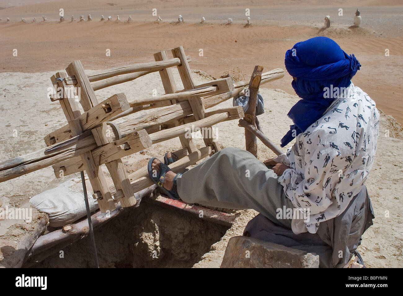 Touareg dans le desert marocain Foto Stock