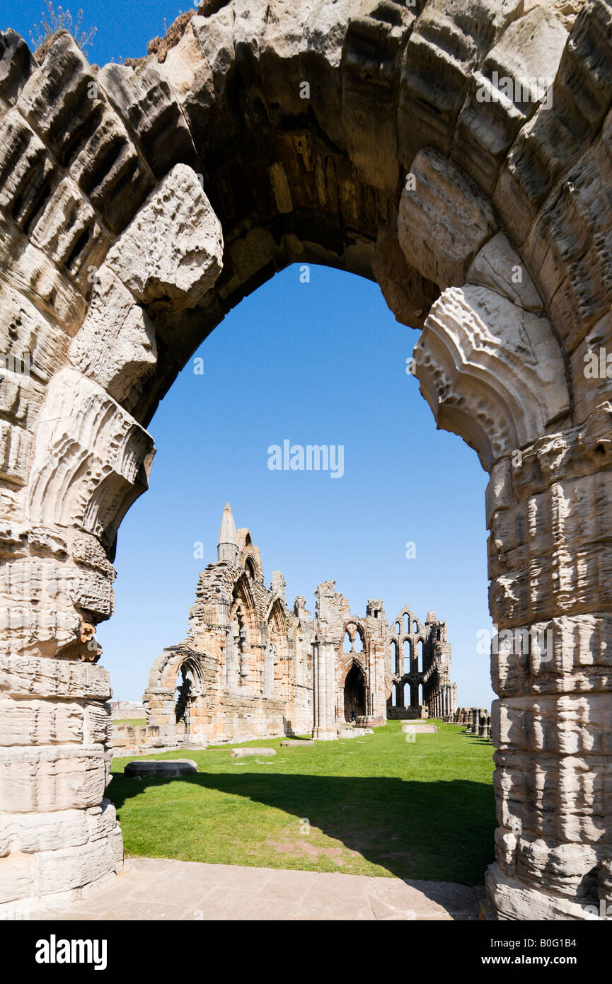 Whitby Abbey, Whitby, East Coast, North Yorkshire, Inghilterra, Regno Unito Foto Stock
