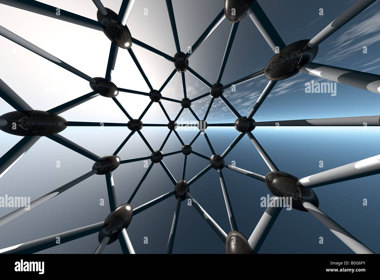 Vista dall'interno di un buckyball Foto Stock