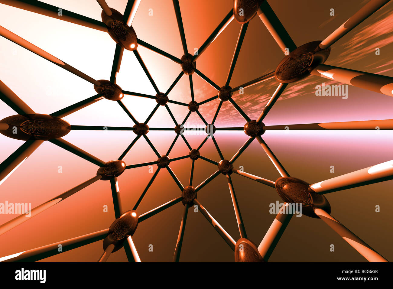 Vista dall'interno di un buckyball Foto Stock