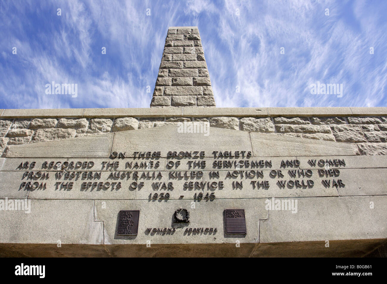 Il Memoriale della Seconda guerra mondiale a Kings Park di Perth, Western Australia. Foto Stock