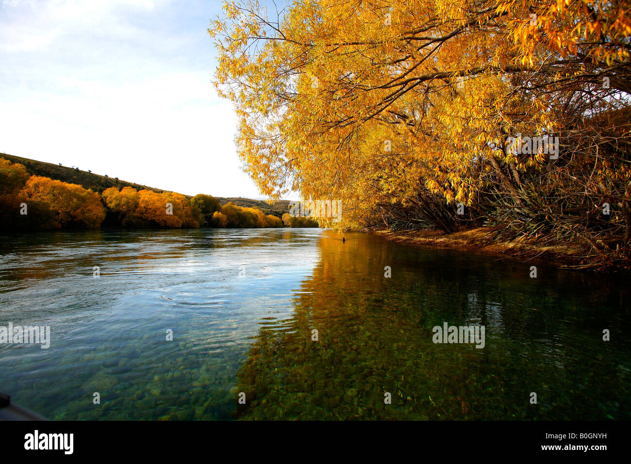 Il Clutha river vicino a Wanaka Central Otago Nuova Zelanda Foto Stock