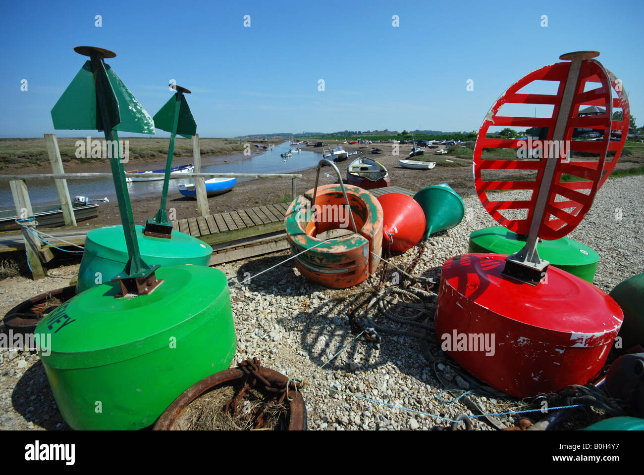 Boe, Morston Quay, Norfolk, Inghilterra Foto Stock