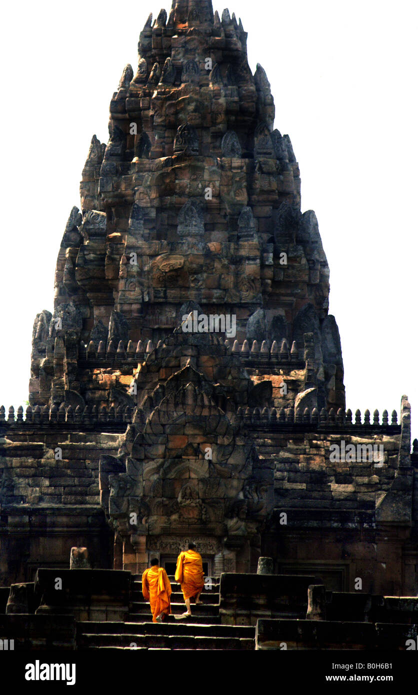 I monaci Pellegrinaggio a Phnom Rung Thailandia Foto Stock