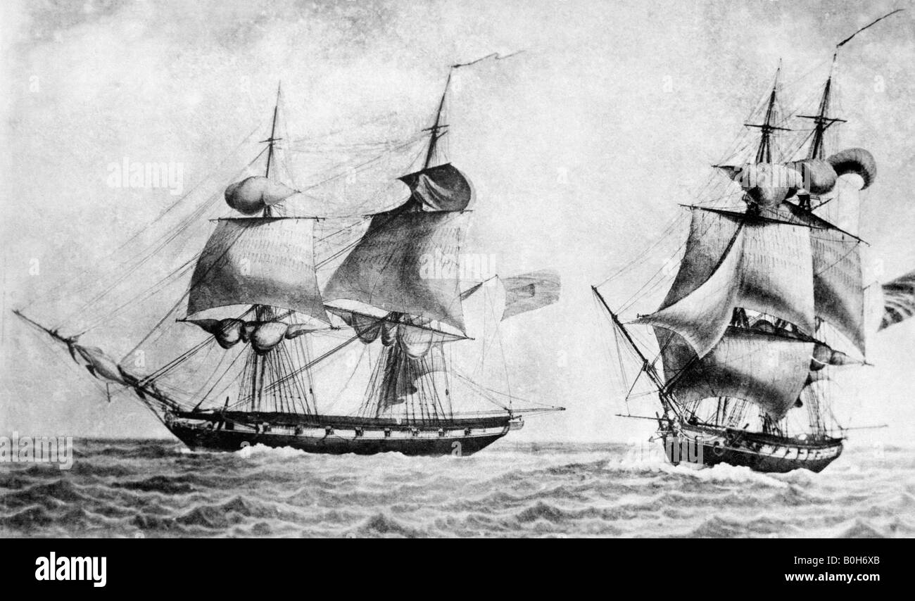 Rivoluzione greca 1821 nave a vela " Il Leonidas' Foto Stock