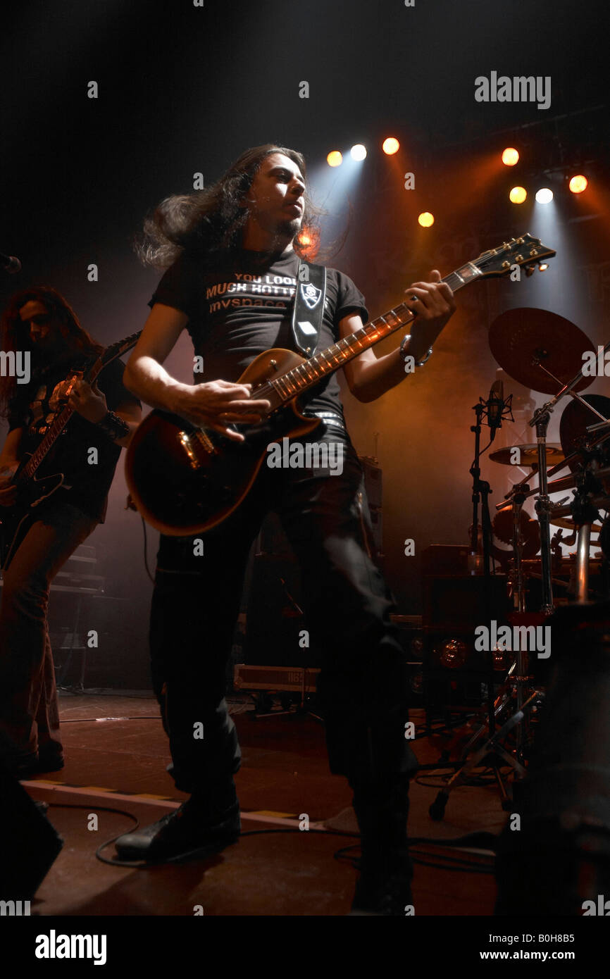 Firewind, greco power metal band in concerto presso la Z7 Konzertfabrik, supporto di agire per Kamelot sul loro 2008 Tour, Guitar: Gus Foto Stock