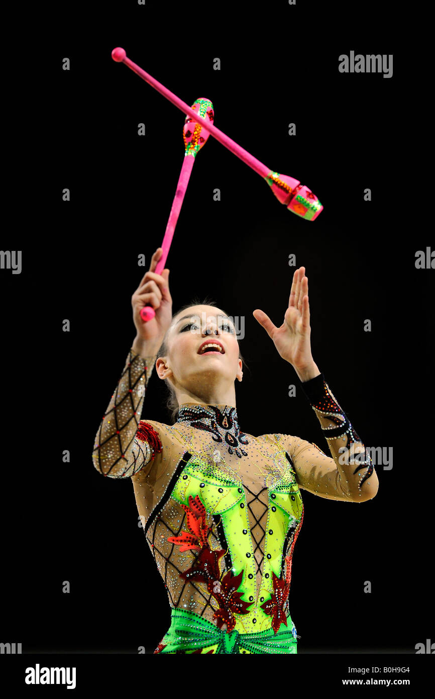 RSG, ginnastica ritmica, ginnasta Evgeniya KANAEVA, Russia Foto Stock