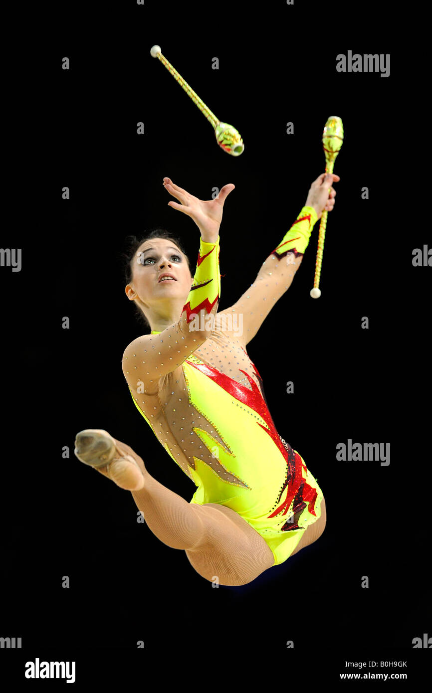 RSG, ginnastica ritmica, ginnasta KIKKAS Irina, Estonia Foto Stock