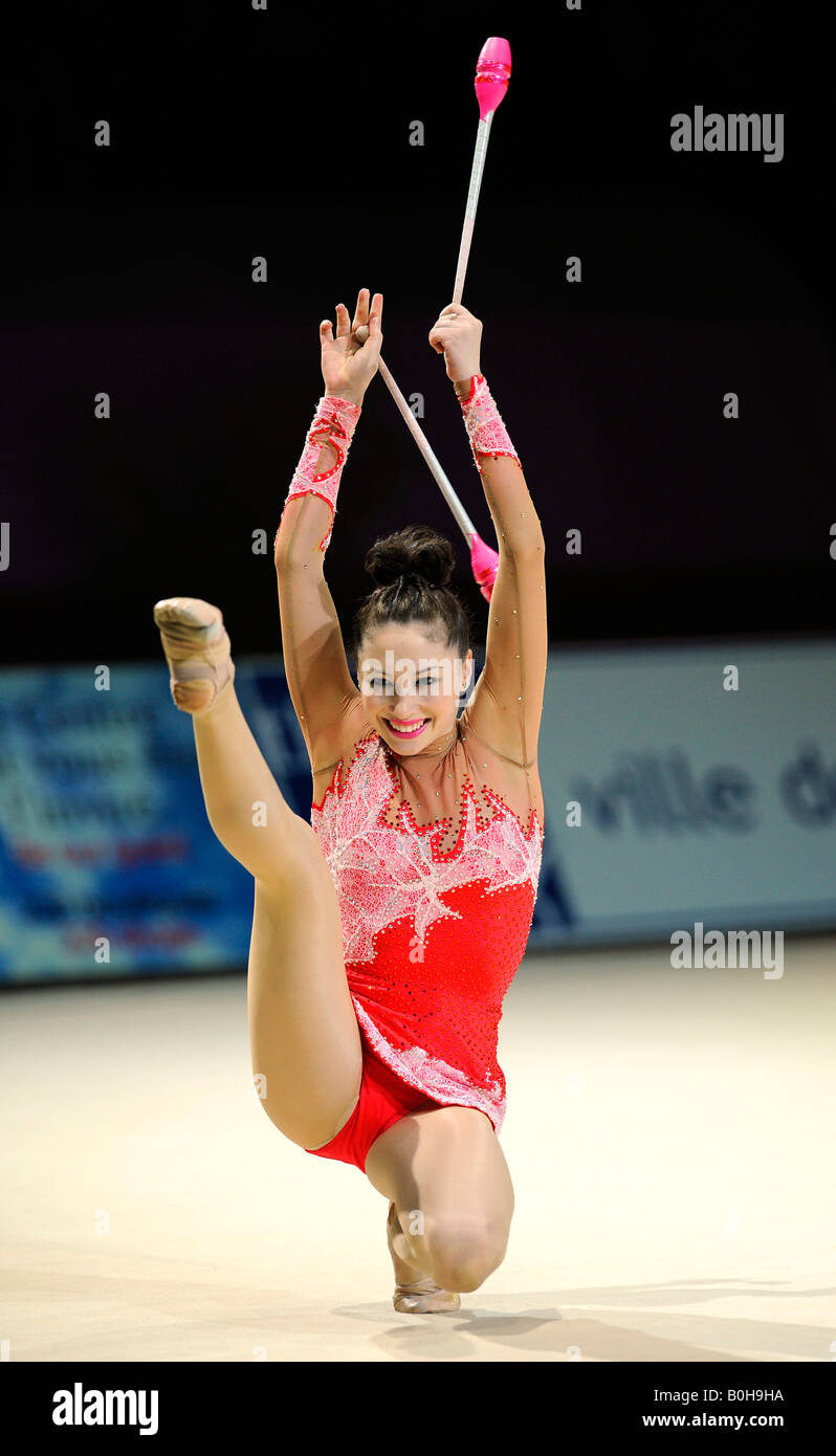 RSG, ginnastica ritmica, ginnasta Irena RIZENSON, Israele Foto Stock