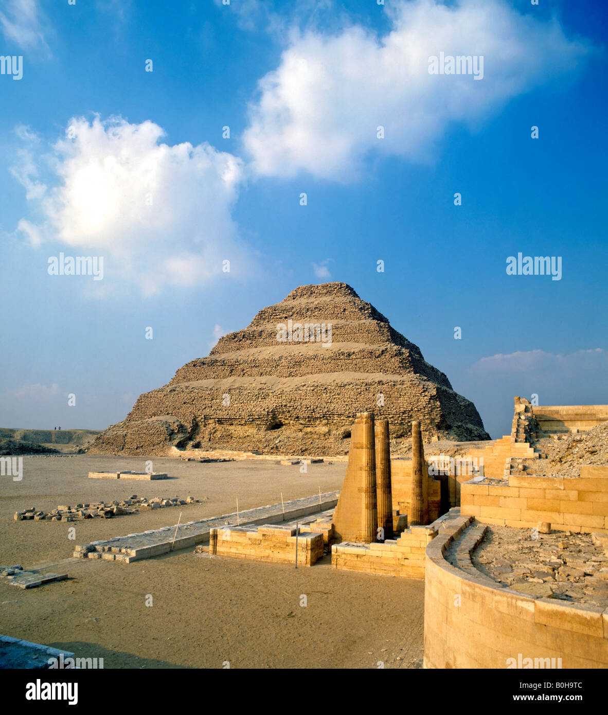 Passo piramide del faraone Djoser, Saqqara, Egitto Foto Stock