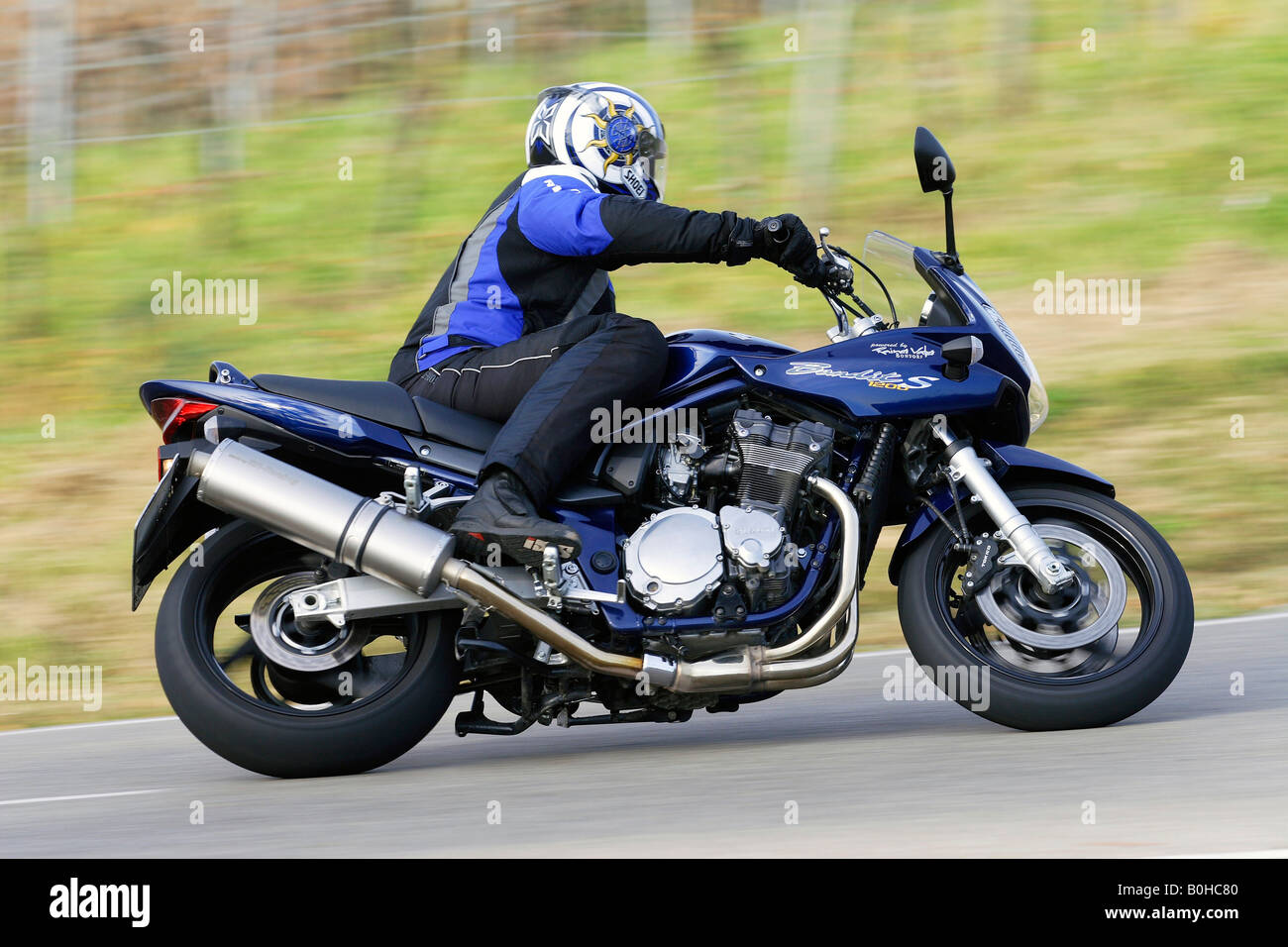 Motociclista, Suzuki Bandit S1200 Foto Stock