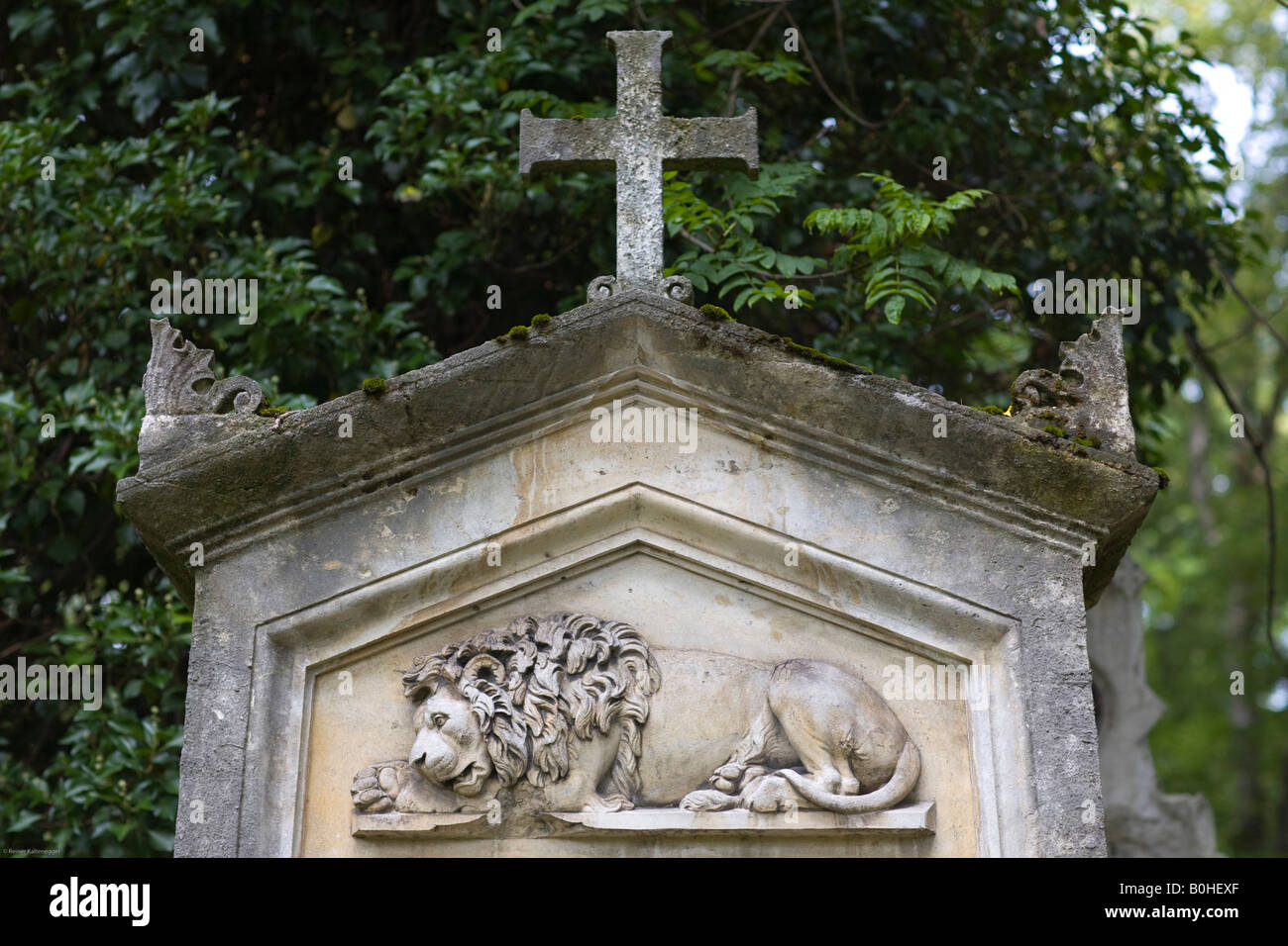 Tomba di Elias Mauromichalis, 1800-1836, greco officer, aiutante del re Ottone di Grecia, Alter Suedfriedhof, vecchio cimitero in um Foto Stock