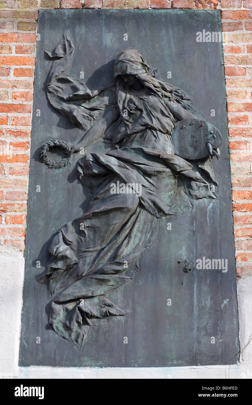 Tomba di Wilhelm von Kaulbach, 1805-1874, pittore storico, Alter Suedfriedhof, vecchio cimitero nel sud di Monaco di Baviera, Foto Stock