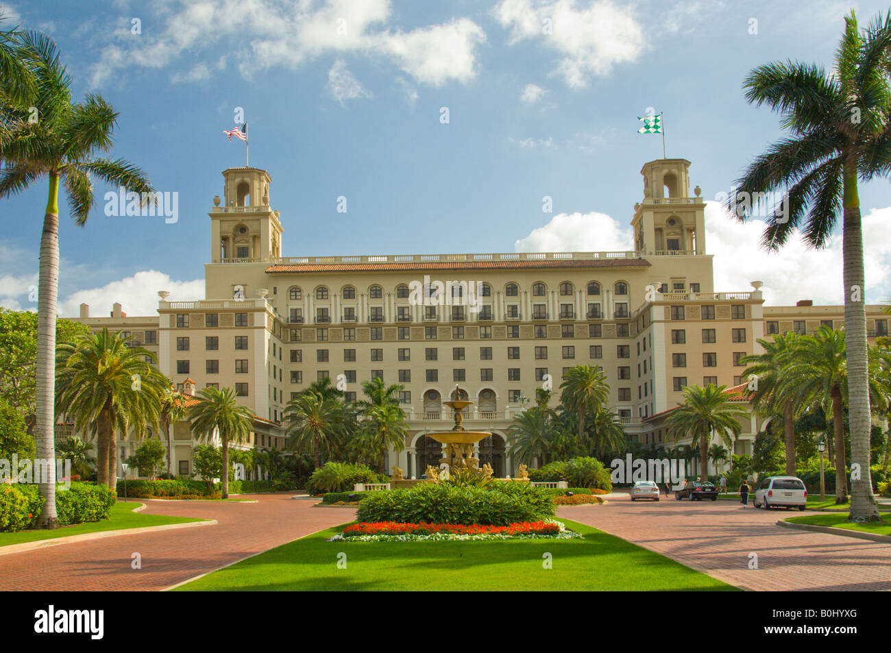 La parte anteriore esterna del lusso Breakers Hotel in Palm Beach Florida USA Foto Stock