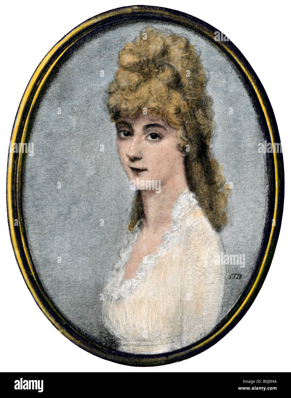Louisa Johnson Adams moglie di John Quincy Adams. Colorate a mano di mezzitoni una illustrazione Foto Stock