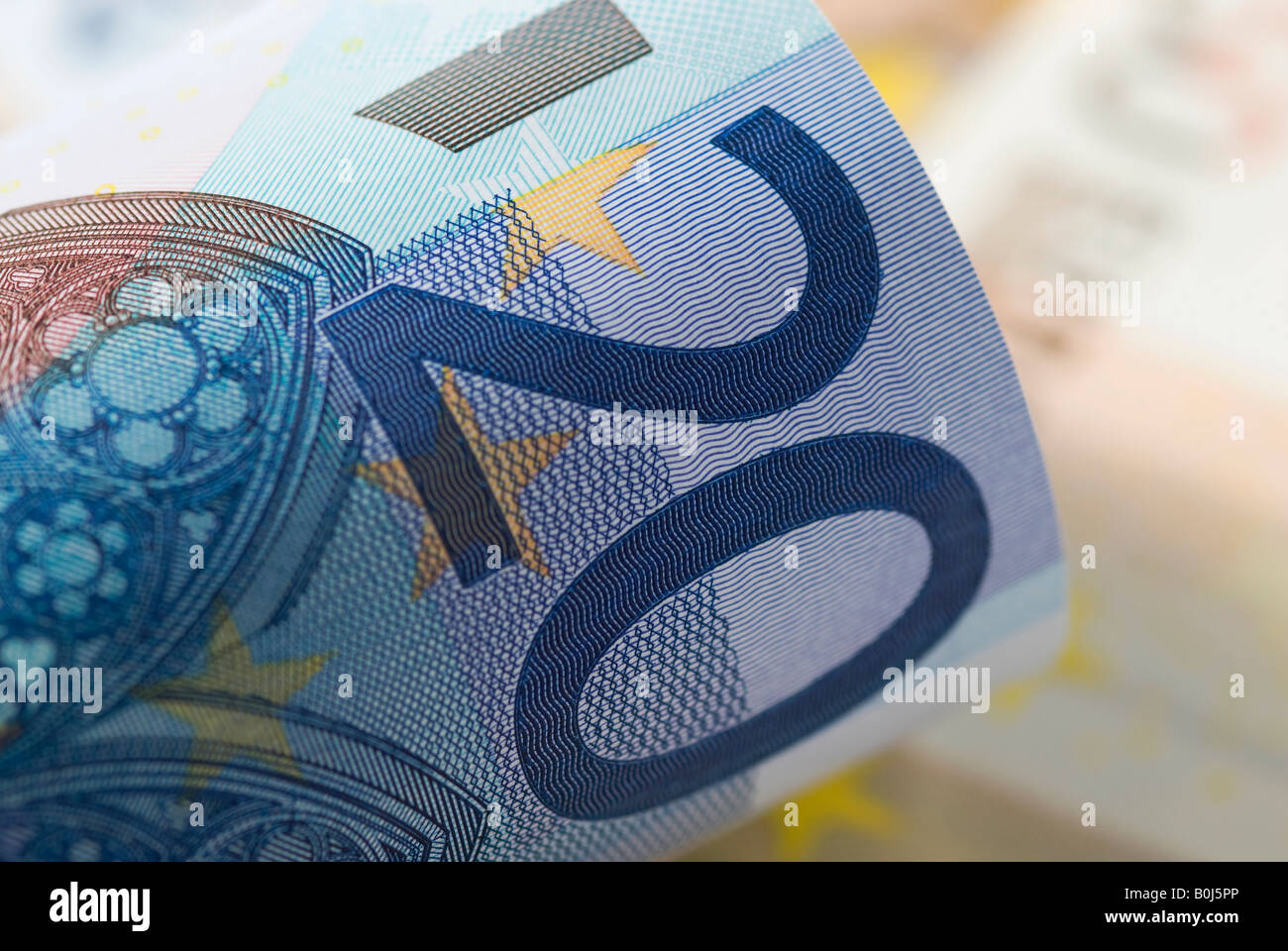 Close up 20 di banconote in euro Foto Stock